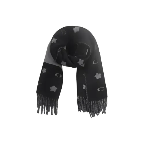 COACH Вязаные шарфы Унисекс Черный Серый