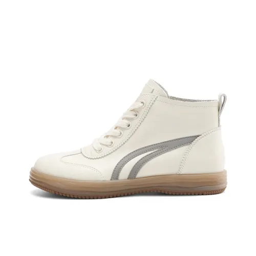 BOERDIQI Легкие высокие кроссовки для скейтбординга женские цвет экрю