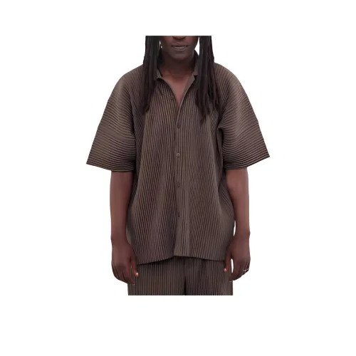 Homme Plissé Issey Miyake Коричневый Мужской Рубашки
