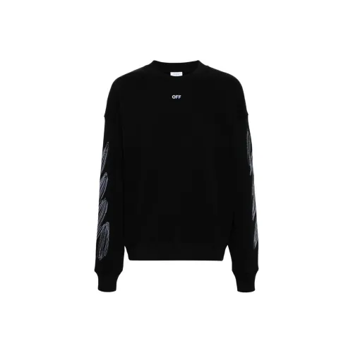 OFF Белый Свитшот Регулярный крой Мужской Черный