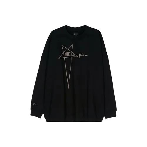 RICK OWENS совместный бренд Champion Co Branded Edition Черные мужские свитшоты