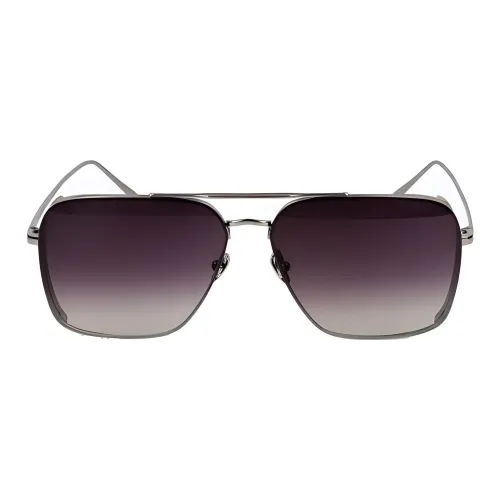 Linda Farrow Металл Aviator Солнцезащитные очки Женские Серебристые