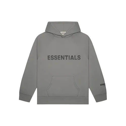 Fear Of God Essentials FW20 3D Кремниевая аппликация Пуловер Толстовка Угольный Цементный Свитшот Унисекс Угольно-серый