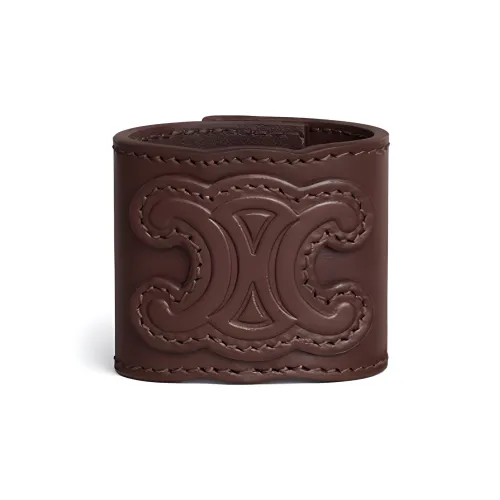 CELINE Телячья кожа Латунь Стальной Резинки для волос Женские Коричневый