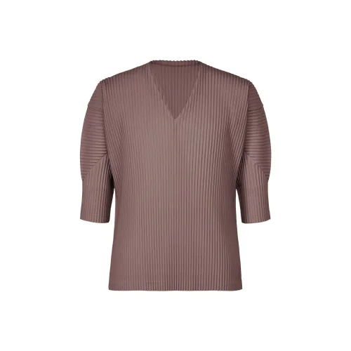 Homme Plissé Issey Miyake Рубашка Мужская Розовая Коричневая