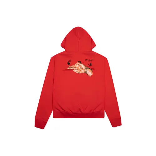 Off Белый SS21 Красный Мужские Толстовки