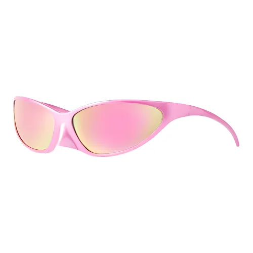 Balenciaga Алюминиевые солнцезащитные очки "Кошачий глаз" унисекс розовые