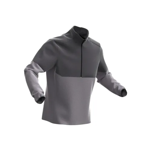 DECATHLON MH500 QUECHUA Флис Одежда Мужская Светло-Серый Угольно-Серый