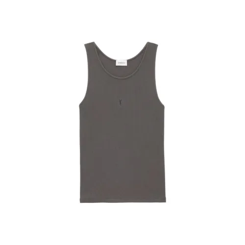 SAINT LAURENT SS25 Топ без рукавов Мужской Дымчатый Серый
