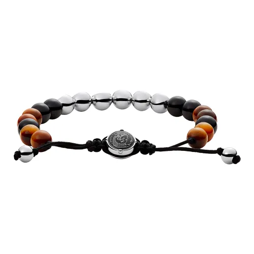 DIESEL Черный агат Камень Тигровый глаз Браслеты из нержавеющей стали Мужской Черный