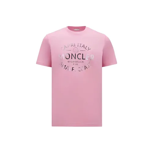 Moncler Metallic Logo T-Shirt T-Shirt Мужской Розовый