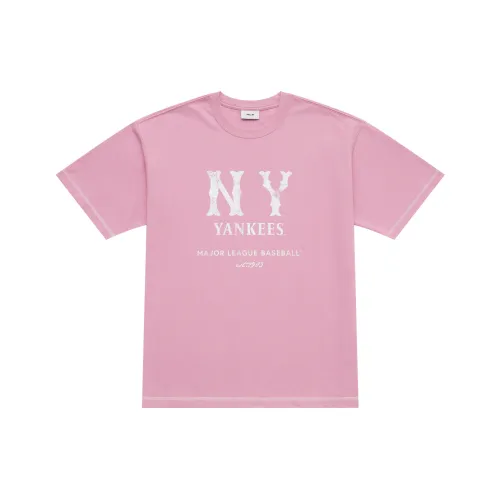 MLB Base Logo New York Yankees Basic Collection SS25 T-Shirt Unisex Pink