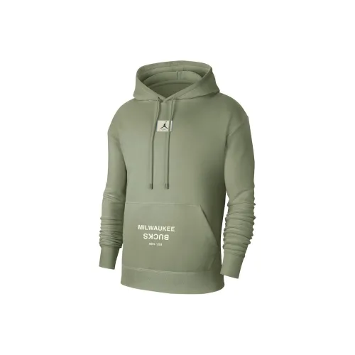 NBA JORDAN Milwaukee Bucks Statement Толстовка Мужской Зеленый