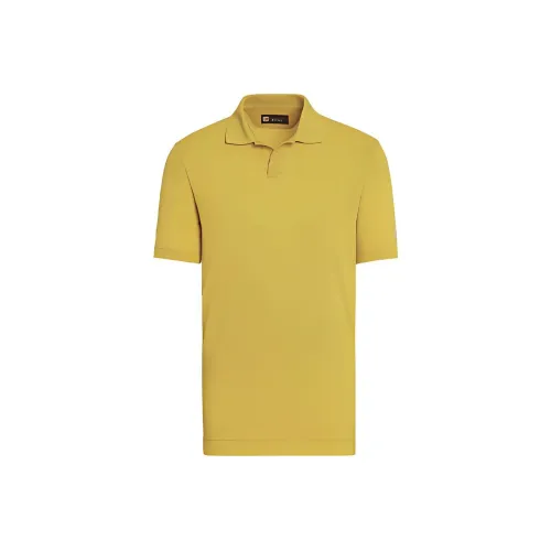 Ermenegildo Zegna Желтая Мужская Рубашка с Коротким Рукавом