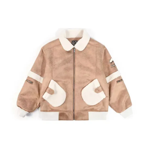 WOOKONG Loose Fit Workwear Jacket Unisex Beige