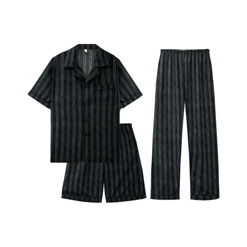 Qiao Ni Tong Пижамный комплект Мужской с скрытой текстурой шепот полосы