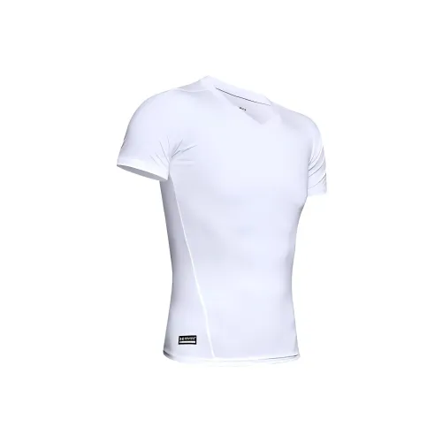 Under Armour HeatGear Тактический HeatGear® Сжатие V-образный вырез Футболка Мужская Белая