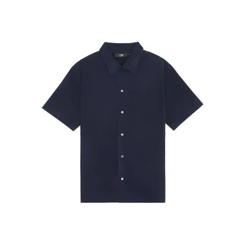 LI NING 1990 Рубашка Мужская Темный Корабельный Синий