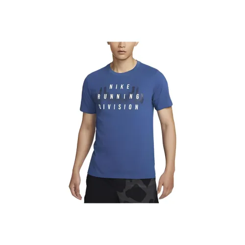 nike Dri Fit Бег Division T Рубашка Мужская Сад Синий