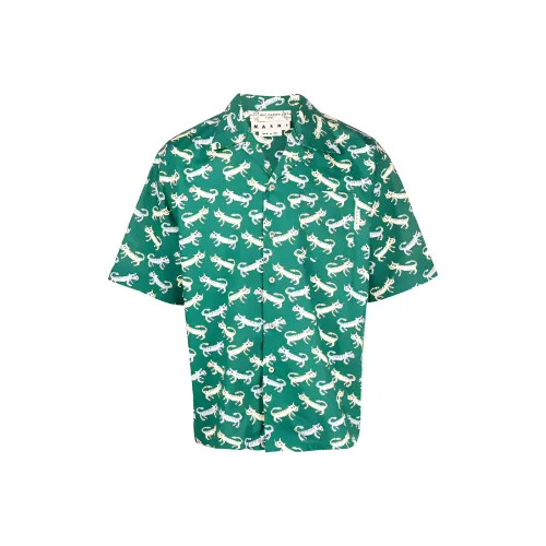 MARNI Зеленые Мужские Рубашки