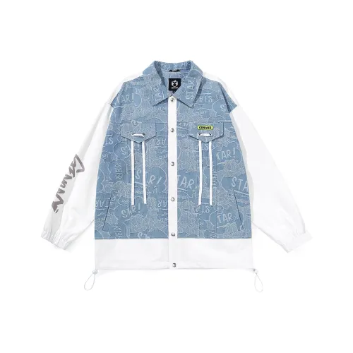 GENANX Куртка Унисекс Джинсовый Синий