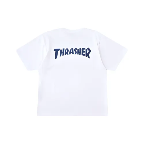 Thrasher x RHC Ron Herman Коллаборация Прямой крой Рубашка Мужская Белая