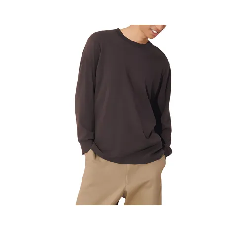 UNIQLO T-рубашка унисекс коричнево-черная