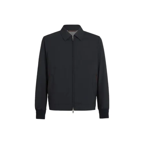 Ermenegildo Zegna Мужские куртки морского синего цвета