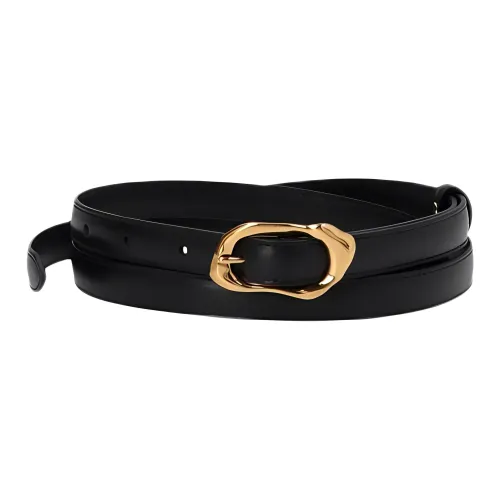 Alexander McQueen Ремень из коровьей кожи, черный, унисекс
