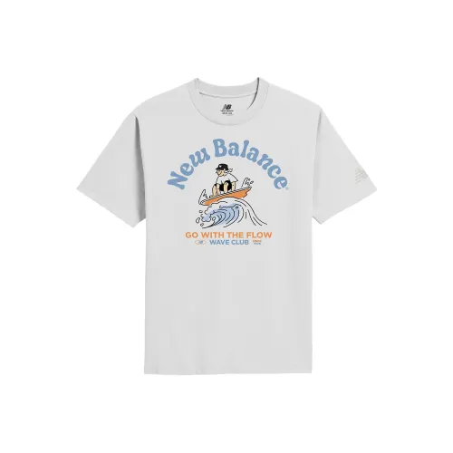 New Balance совместный бренд SS25 Большая волна T-рубашка Мужская Белая