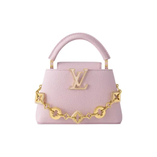 LOUIS VUITTON Capucines Taurillon Коровья кожа Одно плечо Сумка Мини Женская Розовая