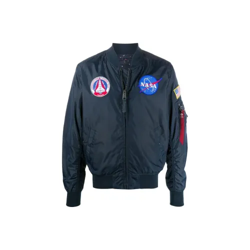 Совместный бренд с Alpha Industries, синие мужские куртки