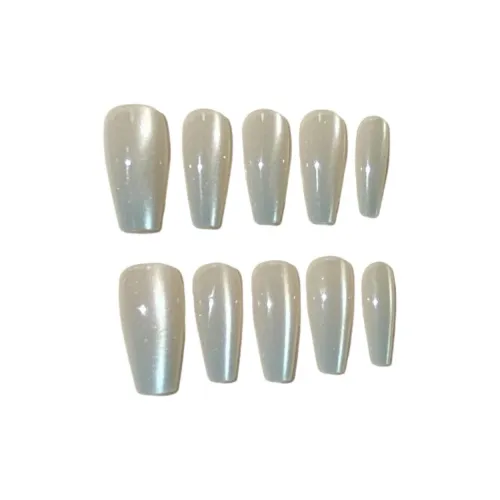 Gentle Welcome Coquette Элегантность Preview False Nail Трапециоид Градиентный синий Смужка Кошачий глаз