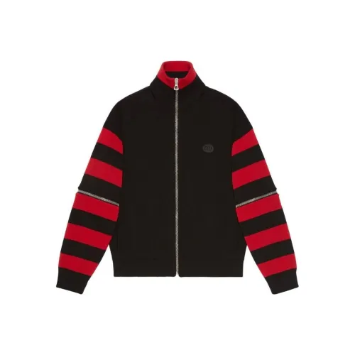 GUCCI SS23 Куртки и Пальто Унисекс Черный Красный