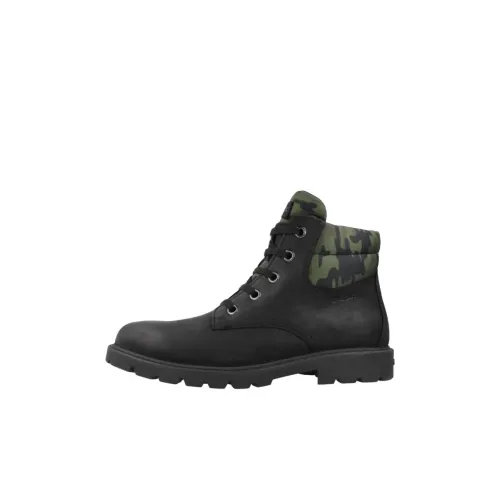 GEOX Детские кожаные сапоги High Top Черные Kids