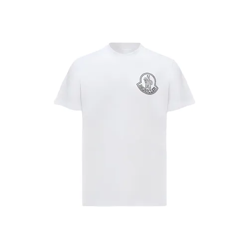 MONCLER SS25 Белый Мужской T-Рубашки
