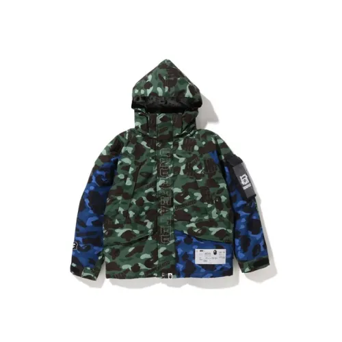 A BATHING APE x UNDFTD Цвет CAMO SNOWBOARD Пуховик Куртки Пальто Мужской Зеленый