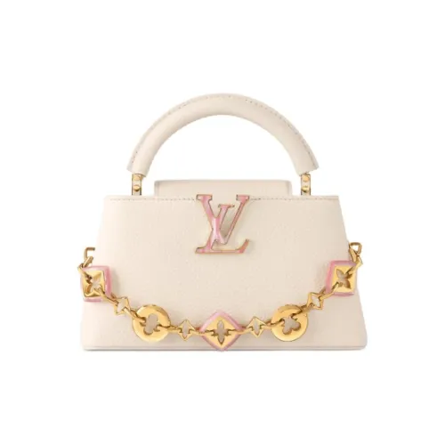 LOUIS VUITTON Capucines Taurillon Коровья кожа Одно плечо Сумка Мини Женская Белая