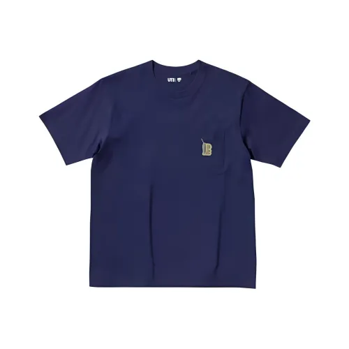 UNIQLO T-рубашка унисекс морского синего цвета