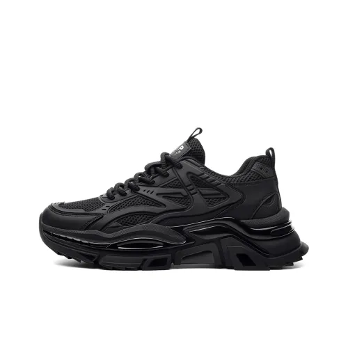 JEEP SPIRIT Черный Броня Магия Стиль Роскошь Коллекция Низкий Топ Толстая Подошва Мужские Темная Тень Черный