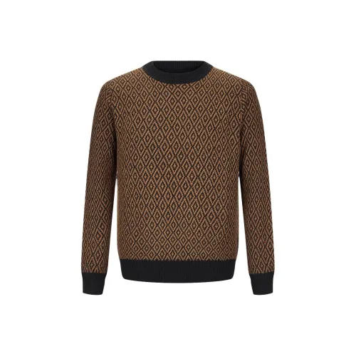 LARDINI Желтый Черный Жаккард Мужской Трикотаж