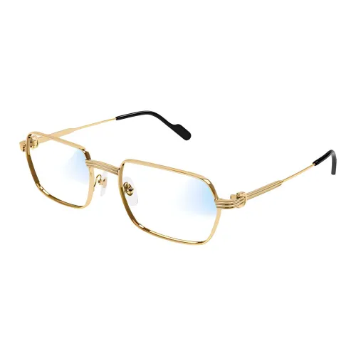 Cartier Gold Rectangular Sunglasses Men's Gold