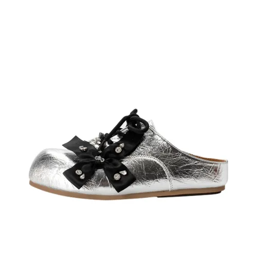 Wonderful Couple Резиновая подошва Устойчивая к истиранию Противоскользящие Домашние тапочки Женские Серебряные