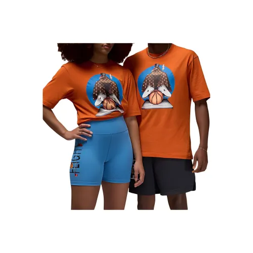 Джордан T Shirt Унисекс Оранжевый цвет костер