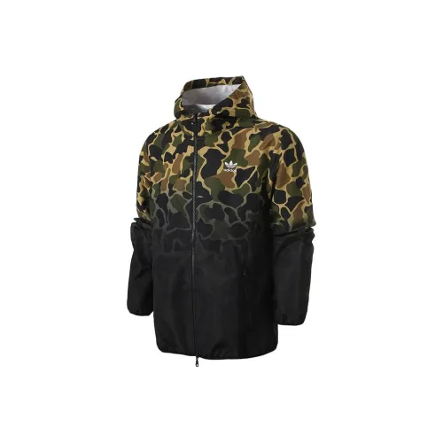 Adidas Originals Ветровки и Пальто Мужские Черный Зеленый