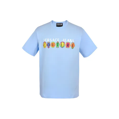 VERSACE JEANS COUTURE SS21 Стандартная Рубашка Мужская Светло-Синяя