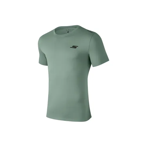 Skechers Бег T-Shirt Мужская Умбра Зеленый