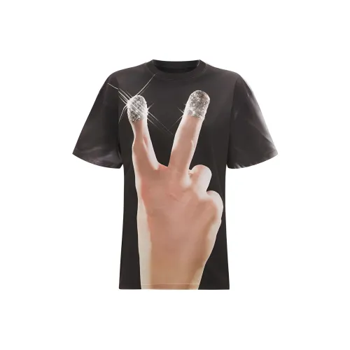 JW Anderson Черный/Белый Мужские T-рубашки