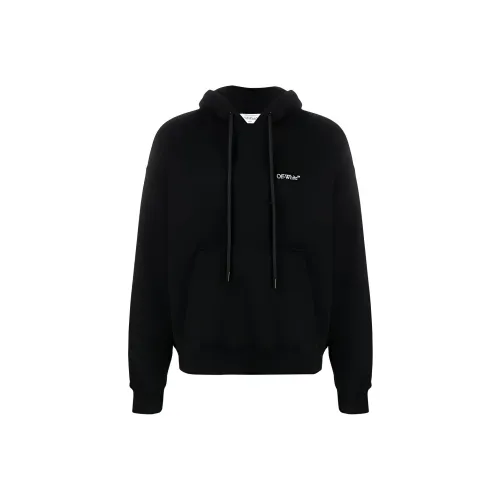 OFF Белый Свитшот Свободного кроя Мужской Черный