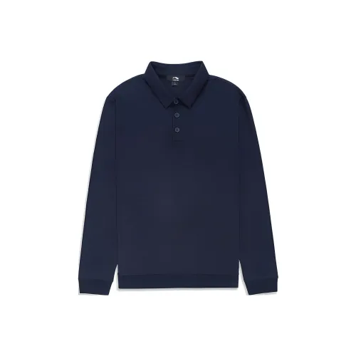 LI NING 1990 Commuter Series Поло Мужское Внешнее Космический Синий